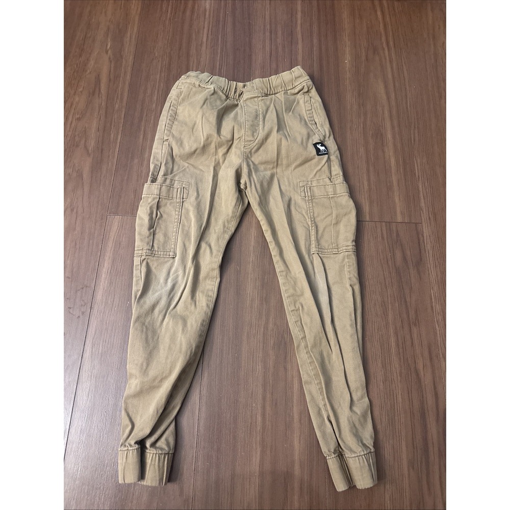 Abercrombie Kids Boys Cargo Jogger Pants Tan Khaki Size 10 140/60 Stretch Cotton